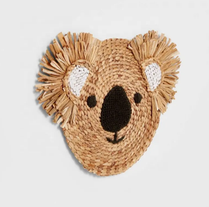 Decoración de Pared con Cabeza de Koala de Dibujos Animados, Adornos Naturales para Colgar en la Pared para Dormitorio Infantil, Decoración del Hogar, Jacinto de Agua con SISU - Product Image 2