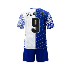 Camiseta de fútbol de poliéster 100% blanca por sublimación personalizada tailandesa, conjunto de uniforme de fútbol de manga corta Unisex para adultos - Product Image 2