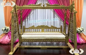 Impresionante Columpio de pareja para fotomatón tradicional maravilloso musulmán Nikah decoración de escenario columpio impresionante Mehndi Jhoola para escenario - Product Image 4