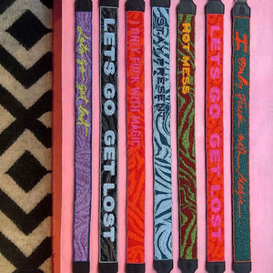 Correa de Guitarra de Cuentas de Vidrio Hechas a Mano, Estilo Vintage, Lujo Clásico, Rojo y Azul, Ecológicas, Longitud Personalizada, Cinturones de Cuentas, Bolso de Estrella - Product Image 1