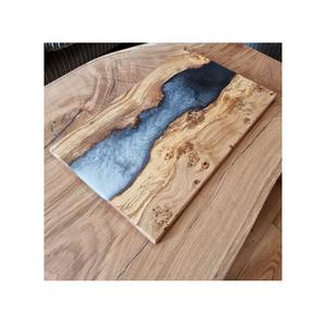 Tabla de cortar de madera y resina con asa para cocina y mesa, tabla de cortar de resina y madera de tamaño personalizado para el hogar y el Hotel - Product Image 5