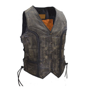 Precio razonable Chaleco de cuero transpirable Uso al aire libre Chaleco de cuero Venta al por mayor Chaleco de cuero ligero para hombres - Product Image 1