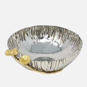 Lujoso acento decorativo para el hogar hecho de cuenco de Metal con acento Floral dorado para accesorios de servicio de comida para fiesta de boda - Product Image 4