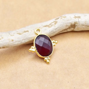 Granate piedra natal colgante forma ovalada piedra preciosa facetada pequeño encanto plata esterlina bisel joyería tres Rawa elegante mujer encanto - Product Image 3