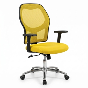 Silla de Oficina Ergonómica Moderna Roza, Ajustable, de Malla y Cuero, con Patas de Acero, para Estudiantes, Empleados, Oficina en Casa, Escuela, Taller - Product Image 2