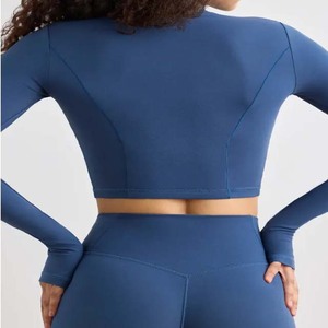 OEM ODM <b>Nude</b> Feeling Full Zip Yoga Fitness Jacket Women's Slim Fit Long Sleeve Gym Wear Maternity Workout Zipper Jacket Solid - Product Image 3