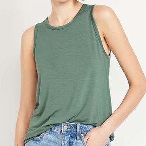 Dernier modèle de débardeur de sport respirant sans manches pour femmes, avec logo OEM brodé personnalisé, idéal pour l'entraînement, le yoga et les activités athlétiques, disponible en grandes tailles - Product Image 1