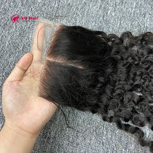 Dentelle transparente HD fermeture vierge birmane cheveux humains bouclés 4x4 5x5 6x6 7x7 cheveux vietnamiens bruts - Product Image 2