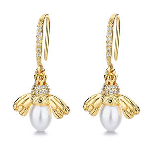 Orecchini a Forma di Ape con Perle d'Acqua Dolce - Product Image 2