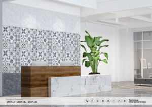 Azulejos de Porcelana Antideslizantes de Estilo Retro Vintage de 60x60 cm, 207-Superficie Mate Rústica, Azulejos Marroquíes de 600x600 mm para Interiores - Product Image 2