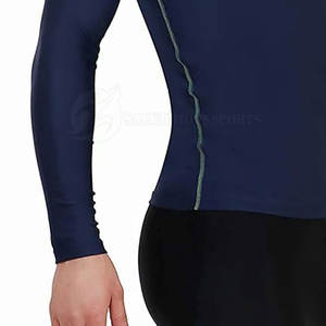 Camisetas de compresión deportivas informales para hombre de talla grande más vendidas, logotipo personalizable, diseño liso, transpirable, de punto largo - Product Image 6