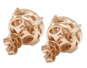 Fine Jewelry <b>Sterling</b> <b>Silver</b> Rose Gold Plated <b>Stud</b> Earrings Moissanite Diamond Hip Hop Earrings For Women New Design - Product Image 3