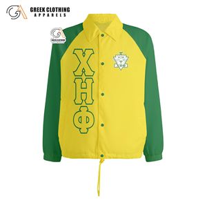 Veste coupe-vent Chi Eta Phi Sorority avec logo personnalisé, veste de printemps, design ample, veste de coach unie, design boutonné, veste en polyester - Product Image 3