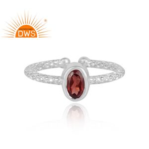 แหวนพลอยโกเมนปรับได้ทำจากเงินแท้ปรับได้เครื่องประดับตามต้องการ - Product Image 2