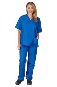 Ensemble de blouses d'hôpital en coton mélangé unisexe hauts et pantalons à manches courtes uniforme d'infirmière médicale pour médecins tissu tricoté - Product Image 5