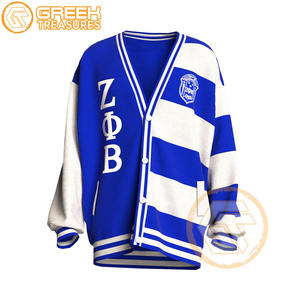 Cárdigan bordado de acrílico Zeta Phi Beta personalizado Sorority de alta calidad, suéteres transpirables griegos más finos para mujer, cárdigans - Product Image 5