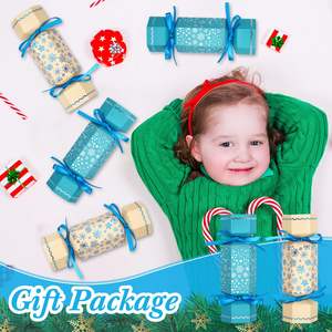 Non-Snap Blue White Snowflake Design Party Table Favors with Holiday Supplies <strong>for</strong> <strong>Kids</strong> and Adults <strong>Christmas</strong> <strong>Cracker</strong> - Product Image 6
