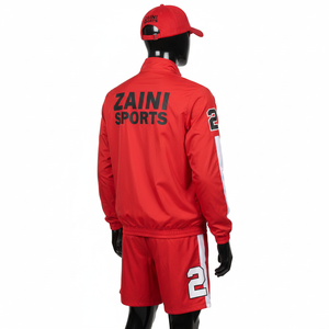 Conjunto Corto Deportivo Rojo Transpirable de Poliéster de Calidad para Hombre con Corte de Paneles y Logotipo Personalizado, Conjunto Corto Deportivo de Talla Grande - Product Image 5