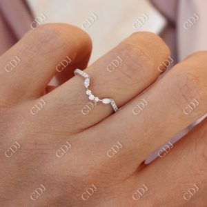 แหวนเพชรโมอิส14K สีขาวทองพร้อมใบรับรองกราสำหรับผู้หญิงปรับแต่งได้ตามต้องการ - Product Image 6