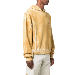 Sweat à capuche personnalisé épais et oversize pour homme, style vintage délavé à l'acide, streetwear, avec poche effet usé, en polaire unie, vierge, hiver - Product Image 3
