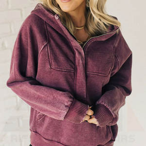 Sudadera con Capucha de Felpa para Mujer, Lavado Ácido, Color Personalizado, Logotipo Personalizado, Elegante, para Invierno, Fabricante OEM, Mejor Calidad - Product Image 6