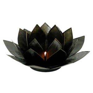 Porte-bougie en coquille de capiz bleue naturelle de qualité supérieure, fleur de lotus, artisanal, décoration d'intérieur, centre de table de mariage, article cadeau - Product Image 2