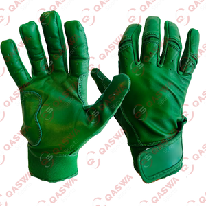 Best Quality Cowhide Leather Baseball Batting Gloves Professional Short Cuff Green Color for Team Players New Arrival - Product Image 1