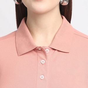 Polo en piqué de coton personnalisé pour femme, manches courtes, coupe ajustée, décontracté, pour le golf, couleur unie, modèle vierge, vente en gros - Product Image 5