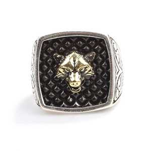 Men's 925 Sterling <b>Silver</b> Wolf Head and Arm Inlaid <b>Ring</b> HipHop Fashion with Rose Gold Rhodium Plating Gift - Product Image 4