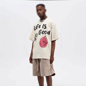 เสื้อยืดพิมพ์ลายพัฟฟ์ทรงหลวมสไตล์ลำลองสำหรับผู้ชาย เหมาะสำหรับใส่ในชีวิตประจำวัน - Product Image 2