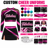 Uniforme de cheerleading personnalisé OEM en twill, robe de compétition pour filles à manches longues en spandex haute élasticité, faible MOQ