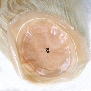 Peluca de cabello humano para mujer, tupé de mano, 100% humano, Rubio ruso, virgen, barato - Product Image 5
