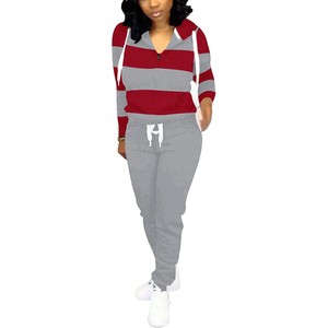 Trajes de chándal de 2 piezas con cremallera ecológicos personalizados para mujer, todos los colores disponibles, venta al por mayor, precio barato, trajes de chándal de invierno - Product Image 3