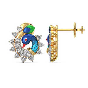 ต่างหูเพชรสีเหลืองทองที่งดงาม - Product Image 4