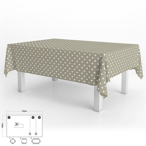 Mantel antimanchas de hule rectangular de 140 x 250 cm. Topos Beige - Product Image 1
