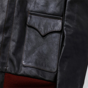 Blouson aviateur en cuir G1 pour homme vintage personnalisé A-2 veste de combat 1931 vestes en cuir mode coupe ajustée fabriqué au Pakistan - Product Image 3