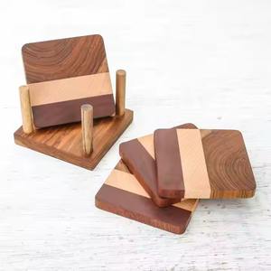 Posavasos de madera hechos a mano asequibles para tazas de té y café con estilo - Product Image 3