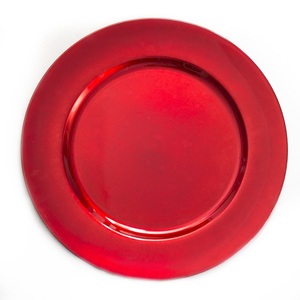 Assiette de chargeur en métal émail rouge assiette de chargeur colorée assiette de riz de forme carrée disponible en vente pour servir des aliments et des pizzas - Product Image 6
