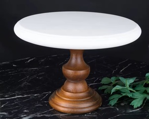 ZAM ZAM IMPEX Luxury Wood and <b>Marble</b> Round Eco-Friendly <b>Cake</b> <b>Stand</b> with Customizable Size & Color Hot Selling <b>Cake</b> Tools - Product Image 2
