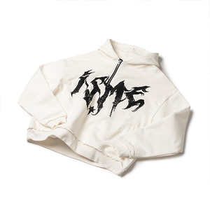 Vente en gros poids lourd en détresse 480 500gsm français éponge Double couche pull recadrée soleil délavé à capuche pour hommes - Product Image 1