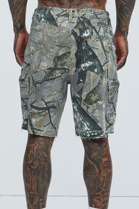 Fashion Vintage Solid Pockets Cargo High-Street Relaxed Men's <b>Elastic</b> Waist Shorts Streetwear Canvas Eco-Friendly Breathable - Product Image 5