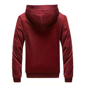 Wholesale Custom High Quality <b>Men</b> Thick Winter Full Zip Warm Faux Fur <b>Sherpa</b> Fleece Lined <b>Hoodie</b> <b>Men</b> - Product Image 2