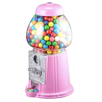 Distributeur de bonbons en verre et métal rose vintage Kwang Hsieh 15 pouces, machine de jeux à monnayeur, vente en gros, fourniture d'usine OEM