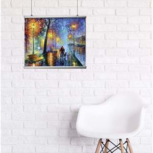 Modern Design Aluminum Clamping Rail <b>Poster</b> Bar 50 cm (Pair) for Wall Usage - Product Image 3