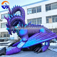 Modèle Réplique de Dragon à Trois Têtes Gonflable 2026, Créature Fantastique Hydra Gonflable avec Option Logo/Texte Personnalisé Intérieur/Extérieur