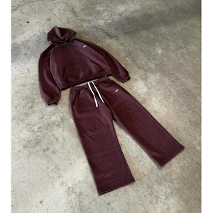 Chándal deportivo de algodón y poliéster, venta al por mayor, chándal personalizado para hombre, Sudadera con capucha de gran tamaño y pantalones holgados, chándal - Product Image 2