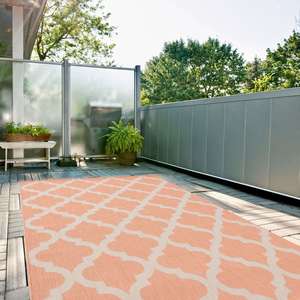 <b>Outdoor</b> Reversible Polypropylene <b>Rug</b> Machine Made Washable Modern Carpet for Travel Orange - Product Image 6
