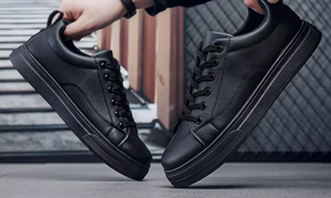 รองเท้าหนังลำลองสำหรับผู้ชายทุกฤดูน้ำหนักเบาดีไซน์กีฬากันลื่นความสูงเพิ่มความสบายคลาสสิก - Product Image 5