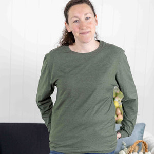 Camiseta de Manga Larga con Cuello Redondo y Hombros Descubiertos para Mujer, Estilo Nuevo, Primavera-Otoño - Product Image 3