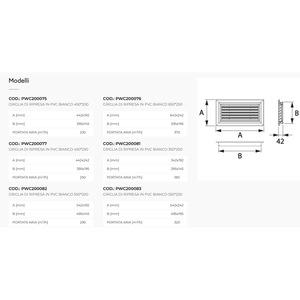 Griglie e Registri di Aspirazione dell'Aria in PVC Bianco Tecnosystemi - Product Image 3